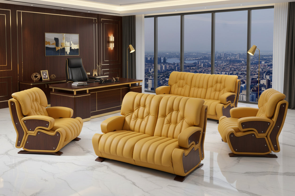 Bentley İkili Ofis Kanepesi Sarı 6