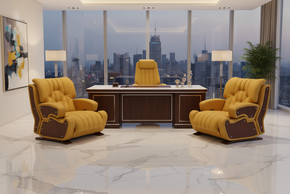 Bentley Tekli Ofis Koltuğu Sarı 5