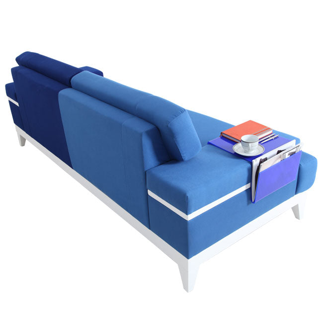 Clean Üçlü Ofis Kanepesi Mavi Kombin 6