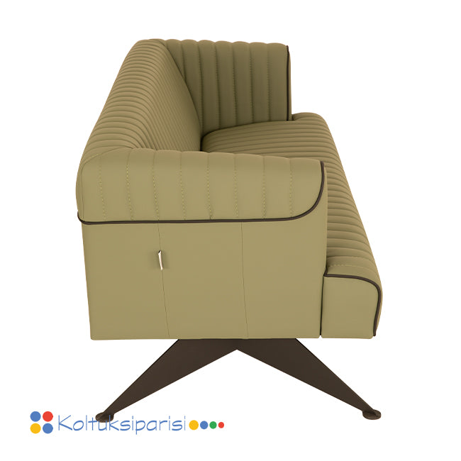 Elegan Üçlü Ofis Kanepesi Yeşil 3