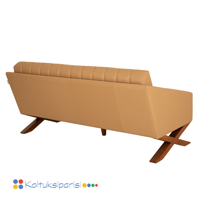 Maxi Üçlü Ofis Kanepesi Taba 4
