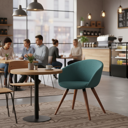 Solid Ahşap Ayaklı Cafe Koltuğu 2
